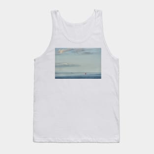 Paddleboarder and shipping traffic at Whiting Bay, Isle of Arran Tank Top